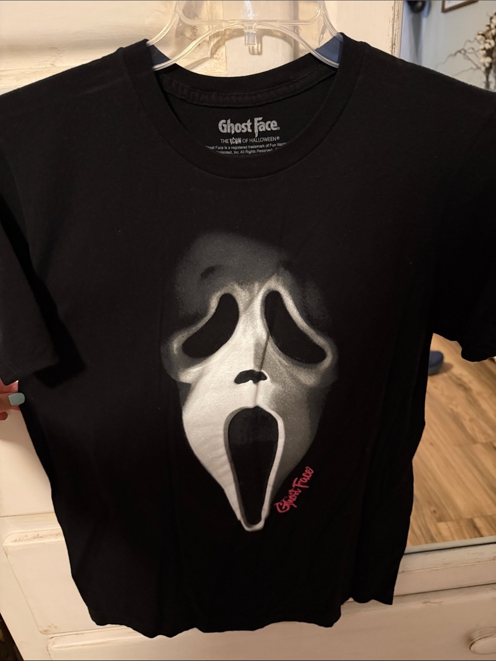 Ghost Face Women's Black Short Sleeve Graphic Tee